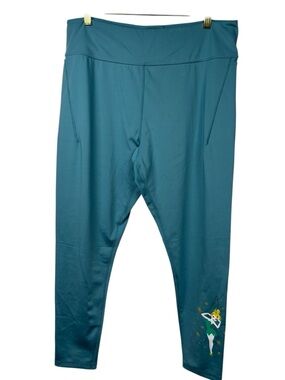 Disney Leggings Tinker Bell High Rise Teal XL Fairycore Athleisure